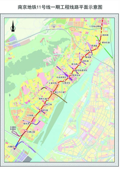 南京地铁11号线一期工程线路平面示意图.